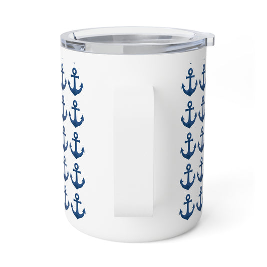 Nautical Anchor Insulated Coffee Mug, 10oz