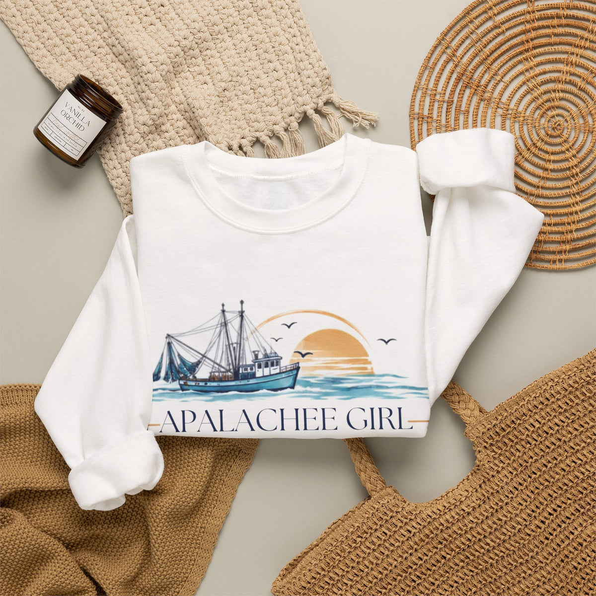 Apalachee Girl Coastal Crewneck Sweatshirt