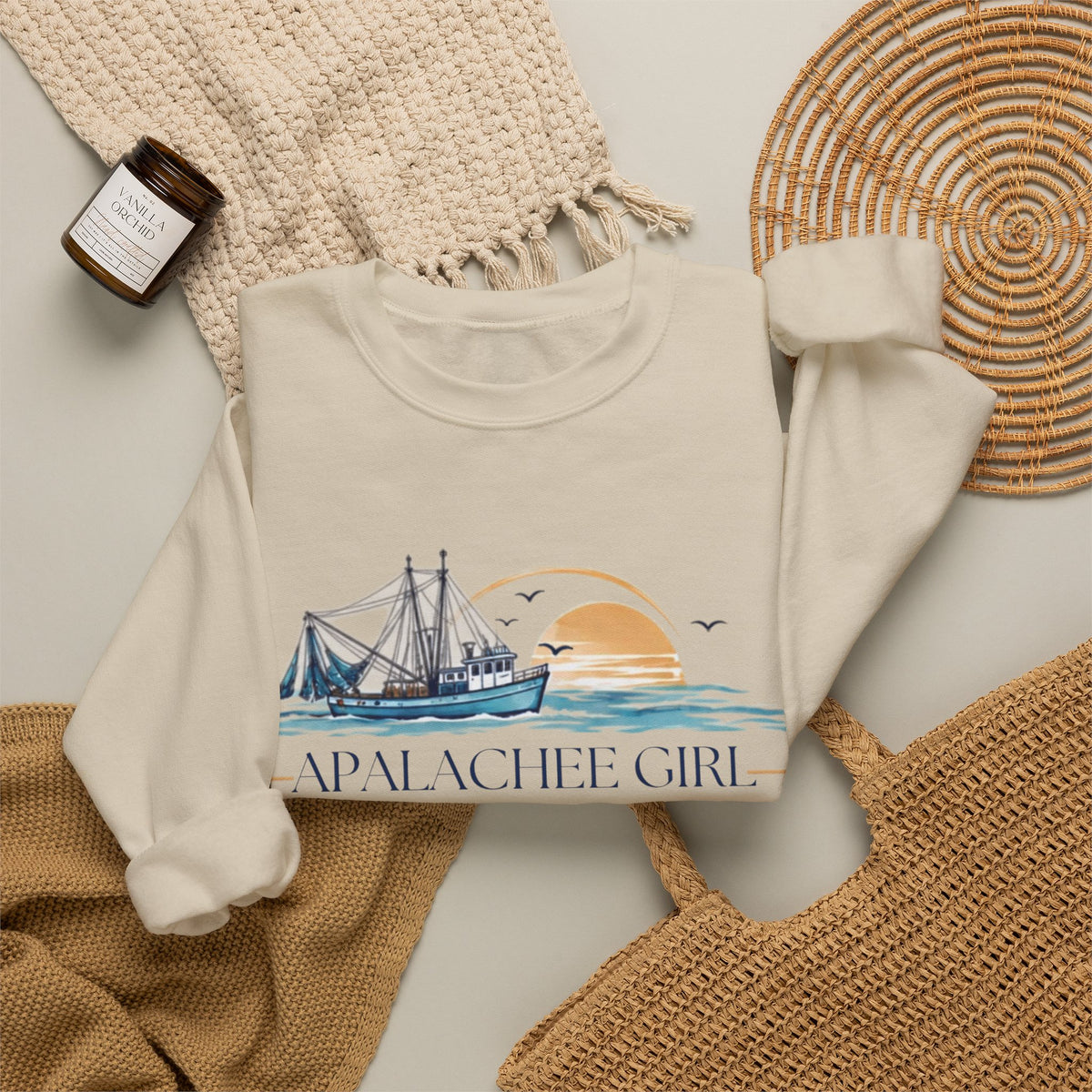 Apalachee Girl Coastal Crewneck Sweatshirt