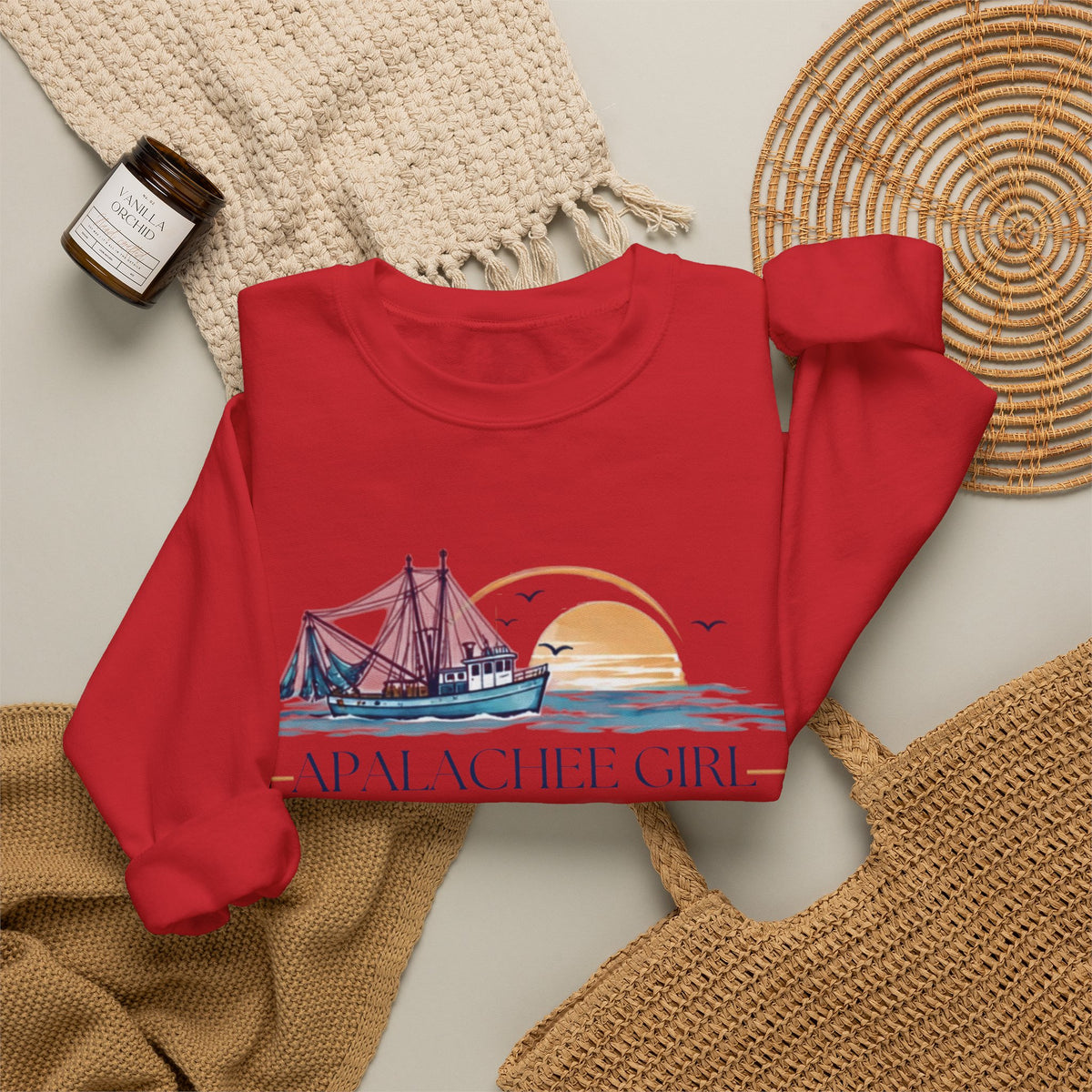 Apalachee Girl Coastal Crewneck Sweatshirt