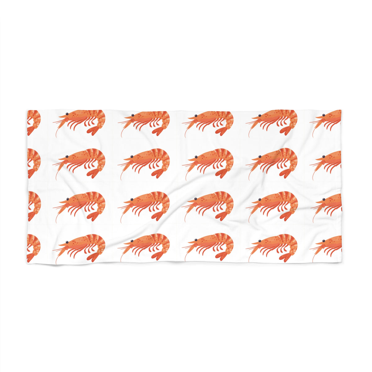 Shrimp Pattern Beach Towel – Nautical Coastal Summer Towel