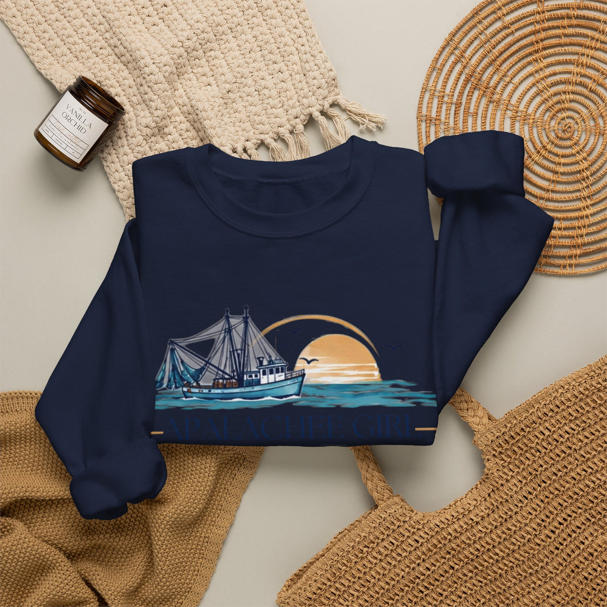Apalachee Girl Coastal Crewneck Sweatshirt